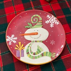 Pier 1 Christmas Jolly Holiday plate 9”inches